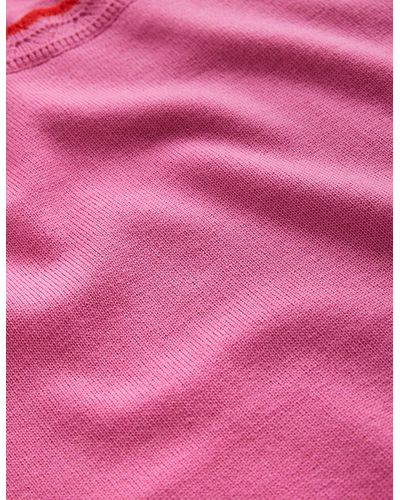 Boden T-shirt aus merinowolle mit muschelstrick - Pink