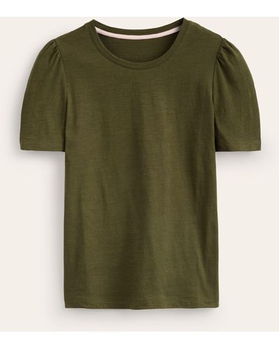 Boden T-shirt en coton à manches bouffantes - Vert