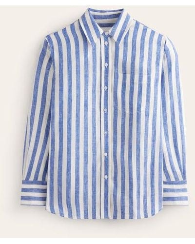 Boden Connie Linen Shirt - Blue