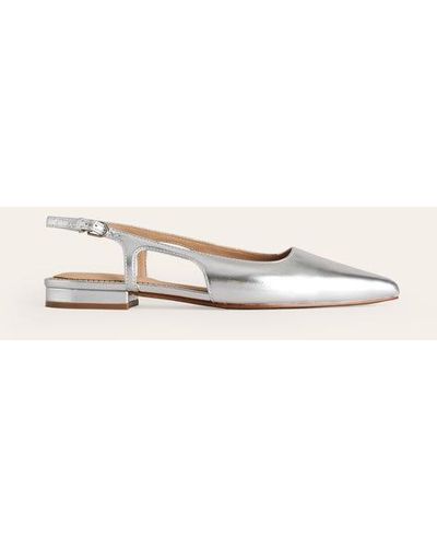 Boden Cut Out Slingback Flats - Natural