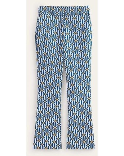 Boden Cropped Flared Pants Sapphire, Azure Geo - Blue