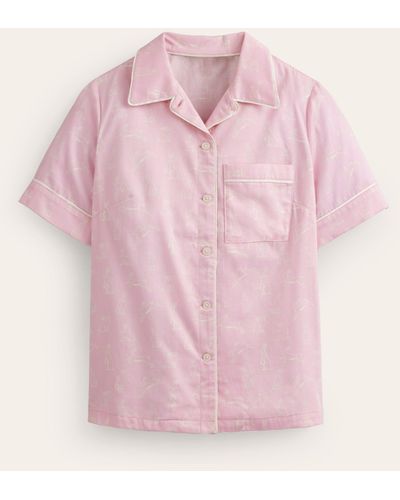 Boden Short Sleeve Pyjama Top - Pink