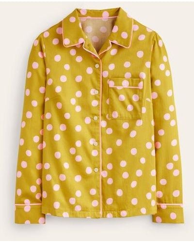 Boden Cotton-sateen Pajama Shirt - Yellow