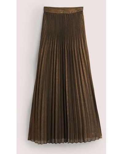 Boden Pleated Georgette Maxi - Brown
