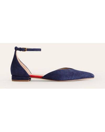Boden Ankle Strap Point Flats - Blue