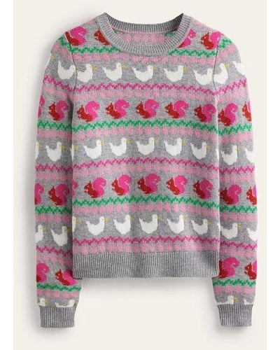 Boden Edie Fair Isle Sweater - Pink