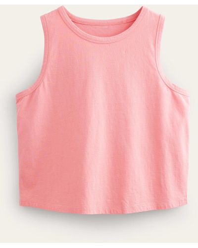 Boden Cropped Cotton Tank - Pink