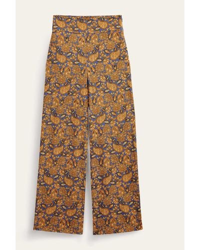 Boden Fluid Wide Trousers - Natural
