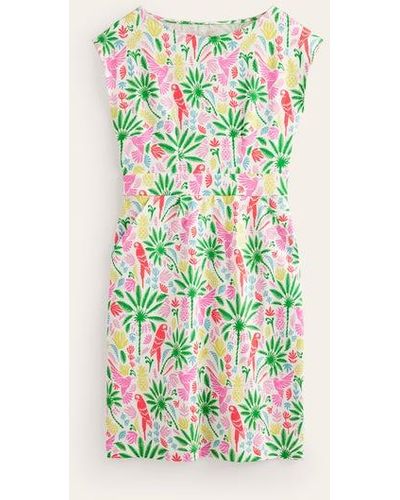 Boden Florrie Jersey Dress Multi, Tropical Paradise - Green