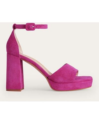 Boden Heeled Platform Sandals - Pink