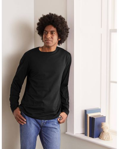 Boden T-shirt délavé à manches longues - Noir