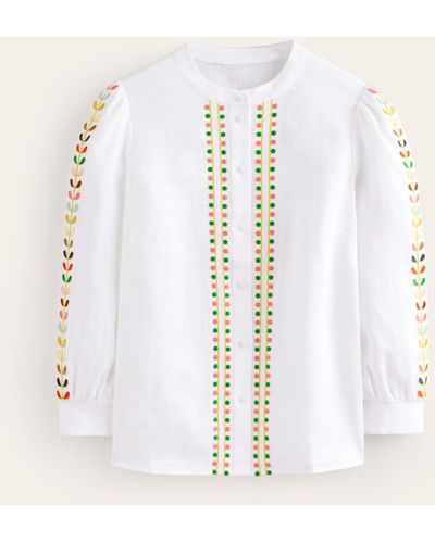 Boden Ava Embroidered Top - Natural