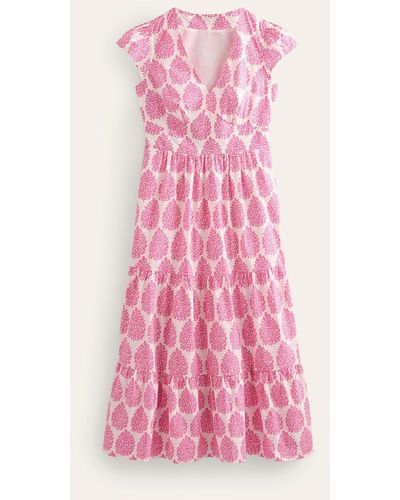 Boden May Cotton Midi Tea Dress - Pink