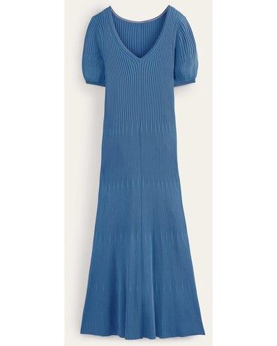 Boden Angled Empire Knitted Dress - Blue