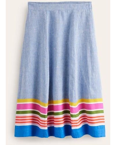 Boden Stripe Hem Skirt - Blue