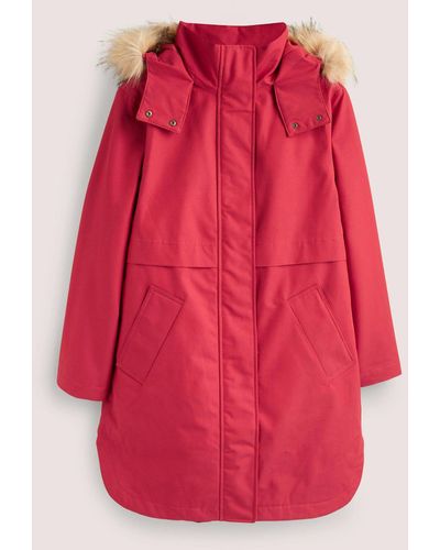 Boden Waterproof Borg Lined Parka - Pink