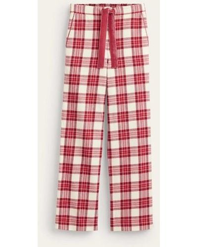 Boden Brushed Cotton Pajama Trouser - Red