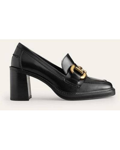 Boden Iris Snaffle Heeled Loafers - Black