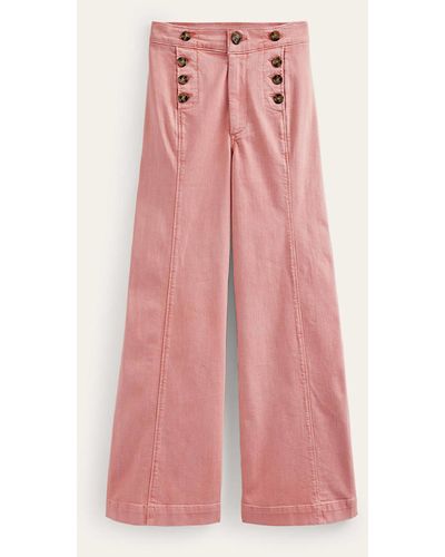 Boden Sailor Wide Leg Trousers - Pink
