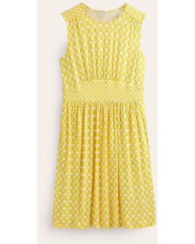 Boden Thea Sleeveless Short Dress Passionfruit, Blossom Tile - Yellow