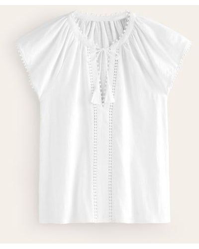 Boden Millie Trim Detail Top - White