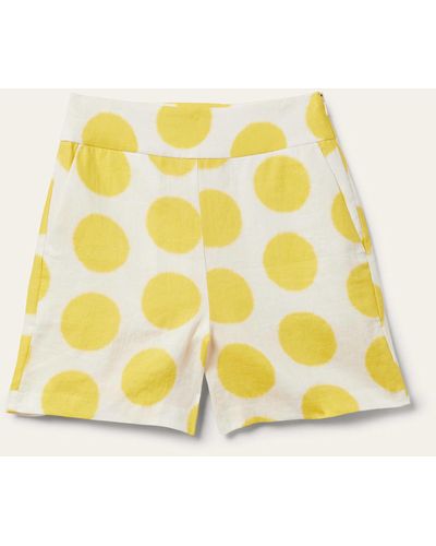 Boden Georgina Linen Shorts Yellow