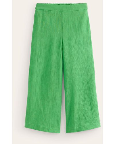 Boden Double Cloth Cropped Trousers - Green