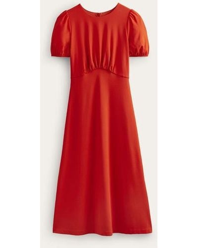 Boden Nancy Ponte Midi Dress - Red