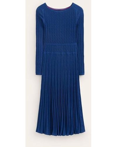 Boden Imogen Empire Knitted Dress - Blue