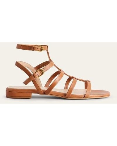Boden Leather Gladiator Sandals - Natural