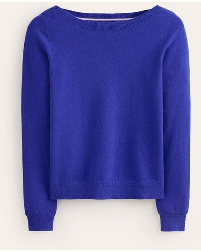 Boden Eva Cashmere Boat Neck Sweater - Blue