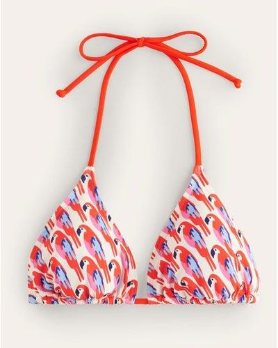 Boden Symi String Bikini Top Multi, Tropical Parrot - Red