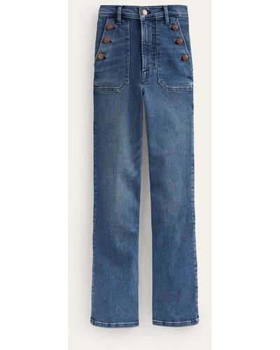 Boden Patch Pocket Straight Jeans - Blue