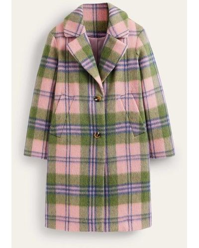 Boden Relaxed-fit Wool Checked Coat - Gray