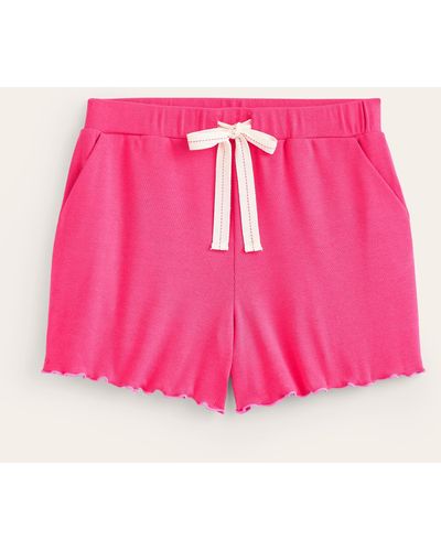 Boden Lettuce Hem Pj Shorts - Pink
