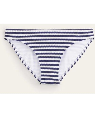 Boden Arezzo Texture Bikini Bottoms Navy, Ivory Texture Stripe - Blue
