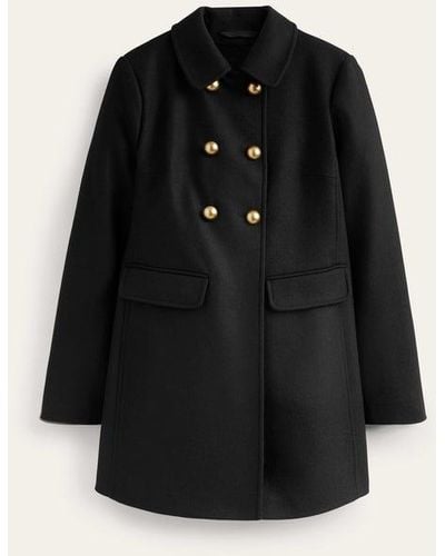 Boden Double-breasted Wool Coat - Black
