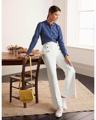 Kotty Womens Ankle Length Solid White Trousers