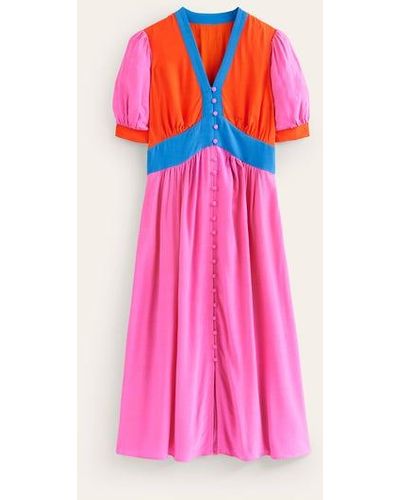 Boden Elsa Midi Tea Dress - Pink