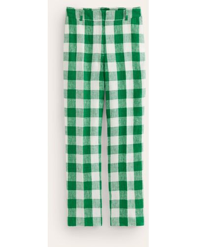 Boden Kew Linen Trousers - Green