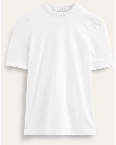 Boden T-shirt volanté ultra-doux - Blanc