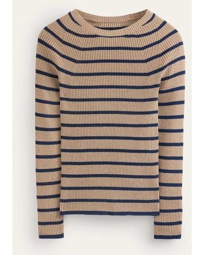 Boden Effie Sparkle Stripe Sweater - Gray