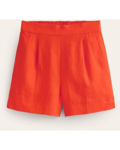 Boden Hampstead Linen Shorts - Red