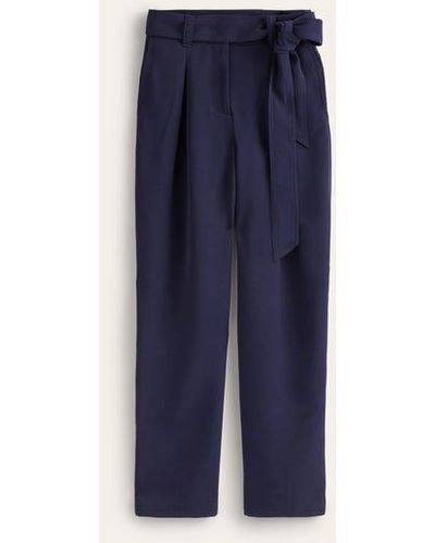 Boden Tapered Tie Waist Pants - Blue