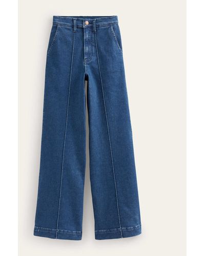 Boden Wide Leg Seam Jeans - Blue