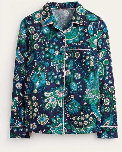 Boden Cotton-sateen Pajama Shirt Multi, Azalea Bloom - Blue