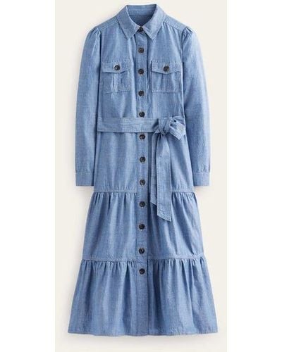 Boden Lily Midi Shirt Dress - Blue