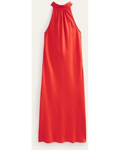 Boden Tie Back Slip Midi Dress - Red