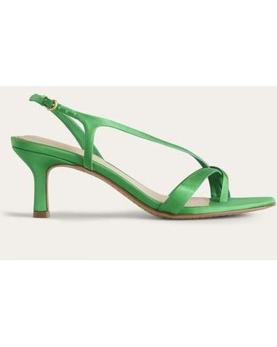 Boden Satin Low-heeled Sandals - Green