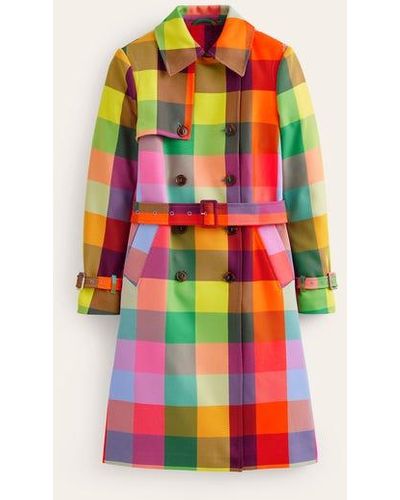 Boden Neon Belted Trench Coat - White